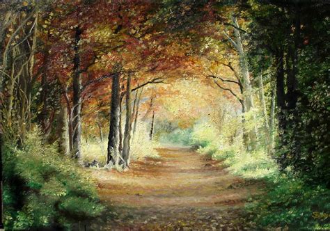 Tunnel In Wood Painting Oil By Sorin Apostolescu Art Limited