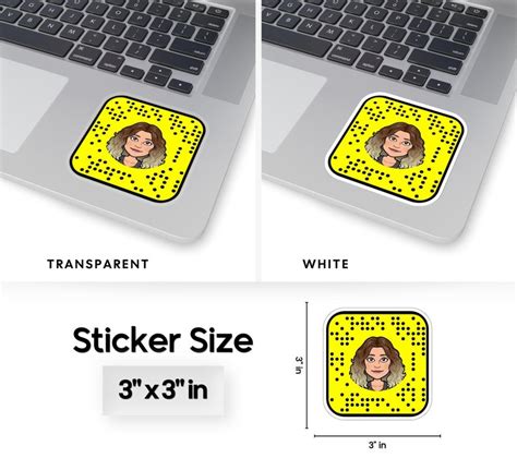 custom snapchat bitmoji snapcode qr scan sticker etsy