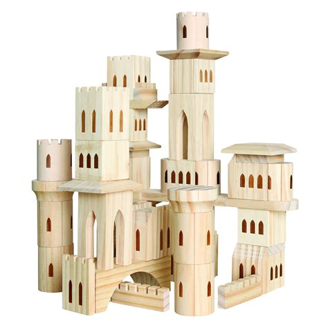 Let Imaginations Run Wild The Discovery Kids 69 Piece Wooden Castle