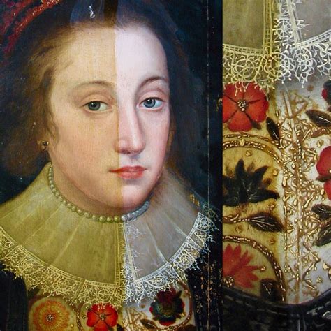 Shown Here The Early Stages In The Cleaning Of An Exquisite Jacobean Panel Portrait Of A Young