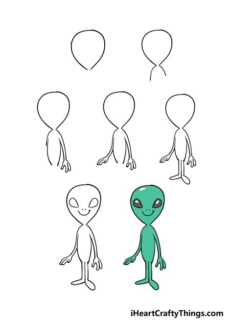 Alien Drawing How To Draw An Alien Step By Step