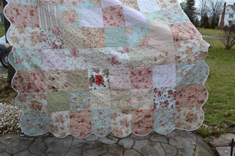 Shabby Vintage Chic Queen Size Bedding Quilt Roses Patchwork Etsy