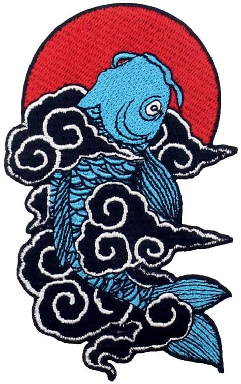 Japanese Tattoo Koi Japanese Koi Dragon Bleu Sea Logo Dog Patch