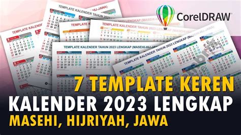 Template Kalender 2023 Coreldraw Lengkap Masehi Jawa Hijriyah
