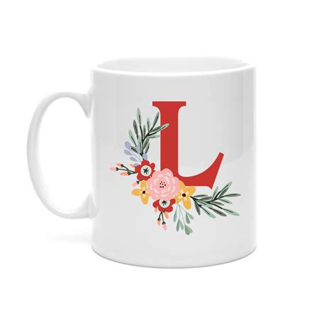 Personalised Flower Initial Mug Gift For Her Gorgeous Gift House