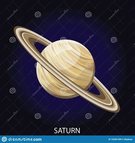 Planet Saturn Cartoon Vector Illustration Stock Vector Illustration