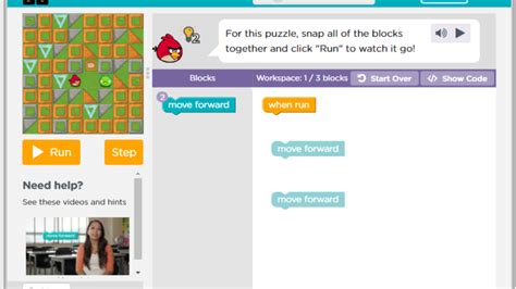 Code org Lección Programación con Angry Birds CEIP GLORIA FUERTES