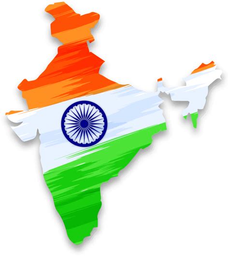 India Map Transparent Png India Map With National Flag Clipart Full