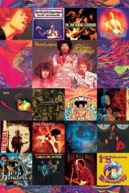 Jimi Hendrix Album Covers Collage Psychedelic Classic Rock Music Cool