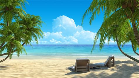 Картинка пальмы природа пляж 1920x1080 скачать обои на рабочий стол бесплатно фото 164988