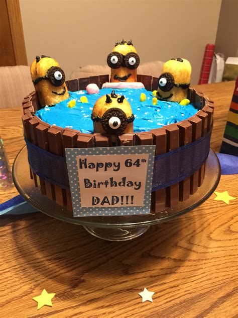 Minion Pool Party Birthday Cake Minions Were Made With Twinkies