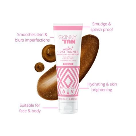 Skinny Tan Instant 1 Day Tanner Medium 100Ml Skin Superdrug