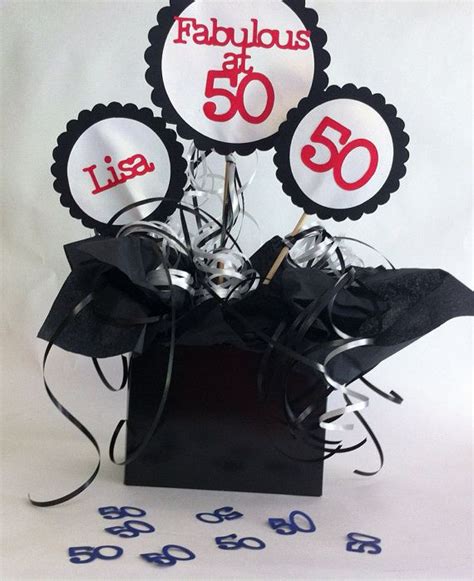50th Birthday Table Decorations 3 Piece Sign Set With Personalized Text
