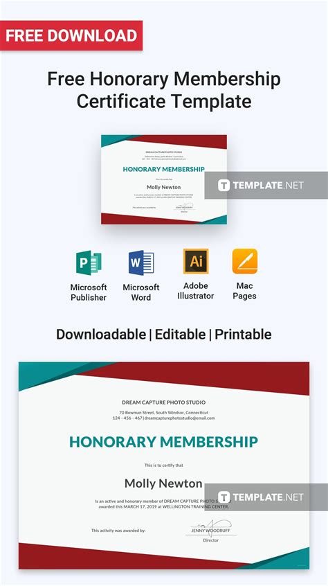 11 free printable degree certificates templates hloom. Free Honorary Membership Certificate | Certificate templates, Templates, Certificate