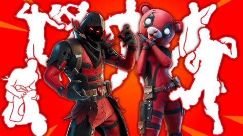 Fortnite New Deadpool Mashup Skins With All My Emotes Youtube