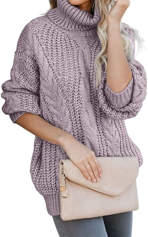 Chase Secret Turtle Cowl Neck Comfy Cable Knit Sweater Best Womens