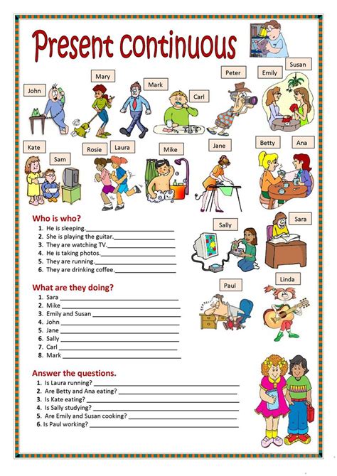 Present Continuous Worksheet Free ESL Printable Worksheets Made By Teachers