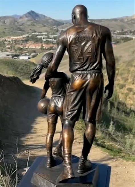 A Kobe Bryant And Gianna Bryant Statue Has Been Placed At Crash Site On