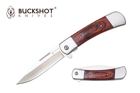 8 Buckshot Classic Assisted Open Knife With Wooden Handle Ycs8201wd