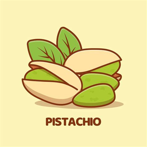 Pistachio Seed Cartoon Vector Icon Illustration Isolated
