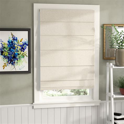 Home Blinds And Shades White 46 W X 36l Inches Lined Fabric Custom