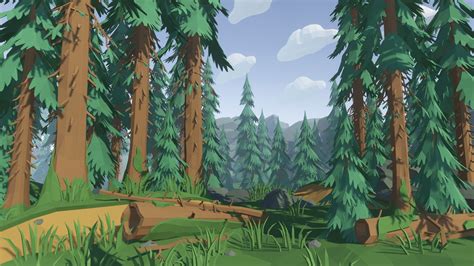 3d Model Polygon Pine Forest Vr Ar Low Poly Cgtrader