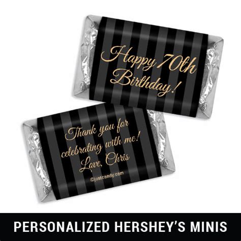 Personalized Milestone 70th Birthday Pinstripes Deluxe Candy Buffet