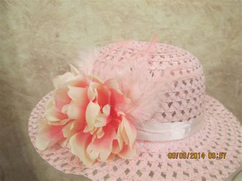Pink Tea Party Hat Girls Tea Party Hat With Feathers And Etsy