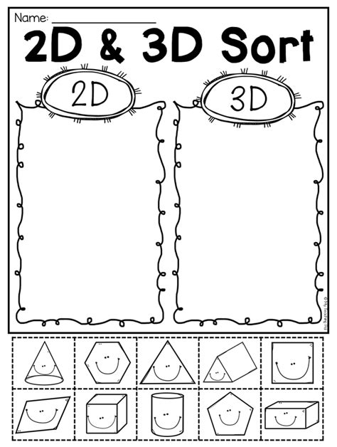 First Grade 2d And 3d Shapes Worksheets Distance Learning Shapes