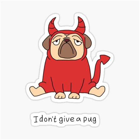 Pug Devil Sticker By Dolphinsdoodle Redbubble