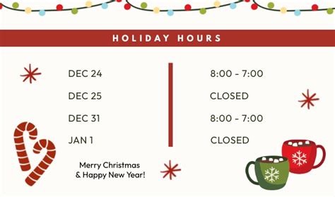 Holiday Hours Template Postermywall