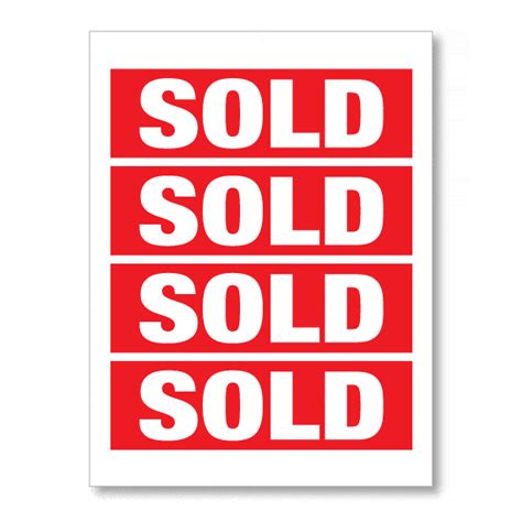 Sold Stickers Mini For Window Display Listings 180 X 75mm Open Home