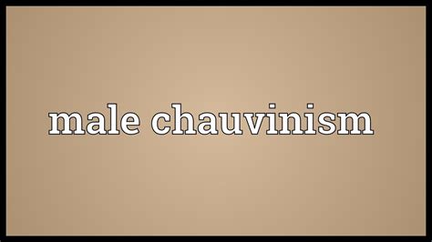 'we need to find common moral ground within the civilised world over and beyond the hatred and intolerance of the religious chauvinisms and nationalisms of the past.' Male chauvinism Meaning - YouTube