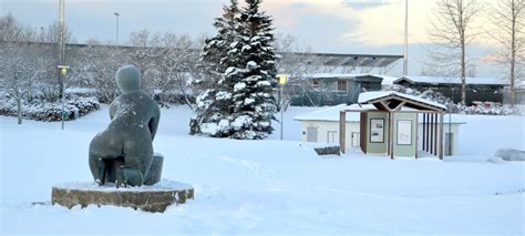 Snow In The Beautiful Laugardalur Valley In Reykjavík