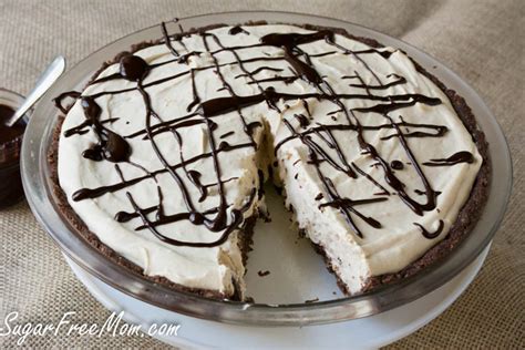 Press into a pie pan and bake until set, 5 to 7 minutes. No Bake Sugar- Free Peanut Butter Cheesecake Mousse Pie ...