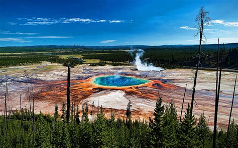 3840x2160px 4k Free Download Geyser Hot Spring Yellowstone Grand
