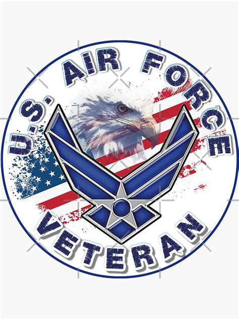 Us Air Force Veteran With Flag And Eagle Sticker For Sale By