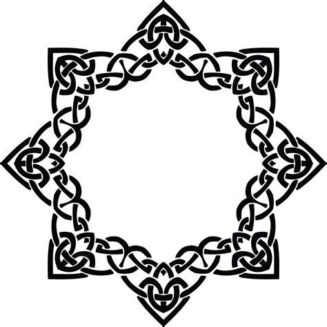 Free Clipart Of A Celtic Frame Border Design Element In Black And White