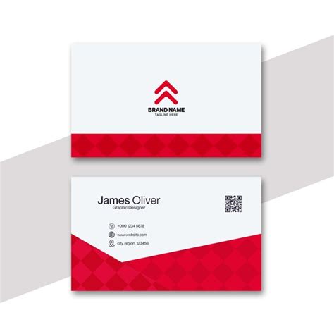 Premium Vector Red Business Card Template