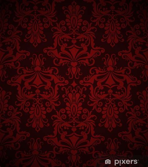 Wall Mural Seamless Dark Red Vintage Wallpaper Pattern Pixersus