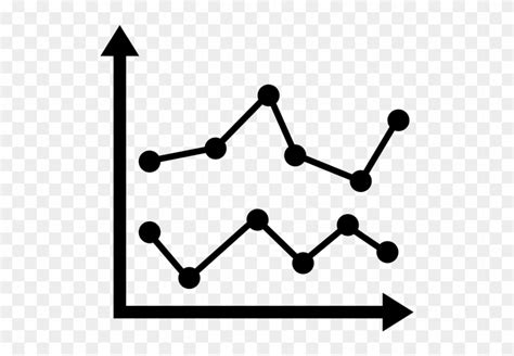 Double Line Graph Icon Clipart Bar Chart Black And White Free