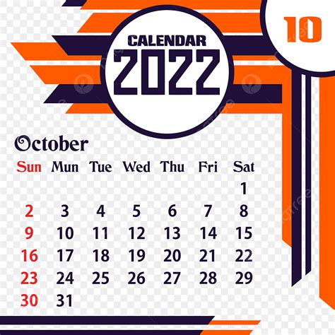 Kalender Bulanan Oktober 2022 Kalender 2022 Oktober Png Kalender Png