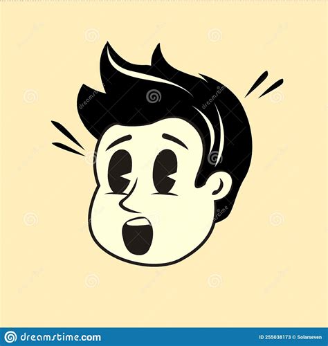 Shocked Face Vintage Character Cartoon Stock Vector Illustration Of