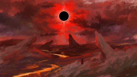 By Alexei Karelin Berserk Landscape Eclipse Evil Background Fantasy