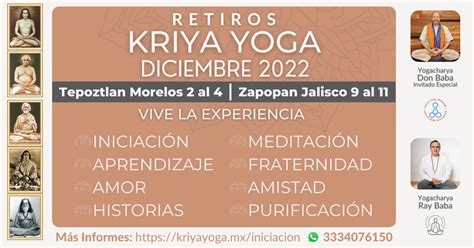 Iniciación Kriya Yoga Diciembre 2022 Tepoztlán Y Guadalajara México