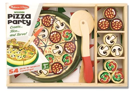 Melissa And Doug Mix And Match Wooden Pretend Play Pizza Party Set