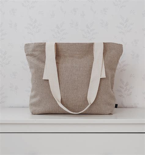 Natural Linen Tote Bag