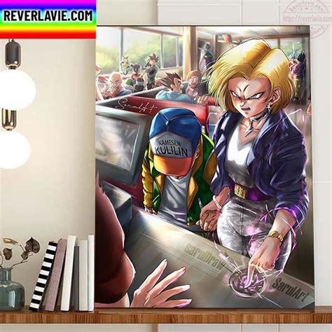 Anger Android 18 Saving Krillin In The Restaurant Home Decor Poster