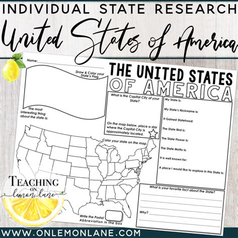 United States And Capitals Fact Fill In Use With Atlas State Cards Or
