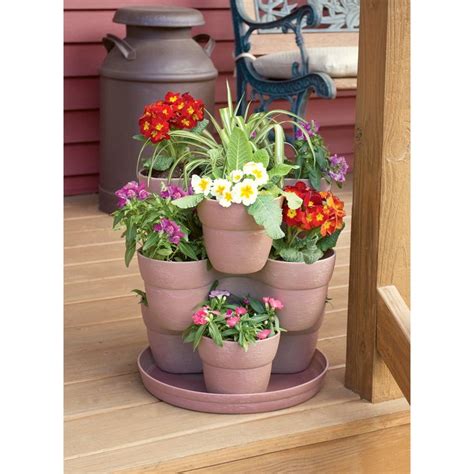 Bloomers Stackable Flower Tower Planter Holds Up To 9 Plants Great